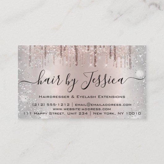 ヘアサロンスタイリストヘアドライザーシザーズグレーバラ 名刺 (裏面)