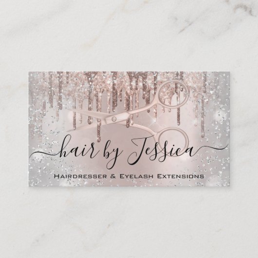 ヘアサロンスタイリストヘアドライザーシザーズグレーバラ 名刺 (正面)