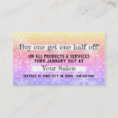 ヘアサロンスタイリストホリデークーポンギフトカードクリスマス ロイヤリティカード (裏面)