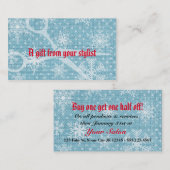 ヘアサロンスタイリストホリデークーポンギフトカードクリスマス ロイヤリティカード (正面/裏面)