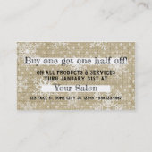 ヘアサロンスタイリストホリデークーポンギフトカードクリスマス 割引カード (裏面)