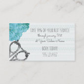 ヘアサロンスタイリストホリデークーポンギフトカードクリスマス 名刺 (裏面)