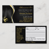 ヘアサロンスタイリストボーティシャンアポイントメント 予約カード (正面/裏面)