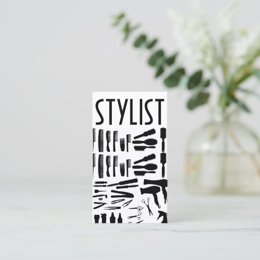 ヘアサロンスタイリスト理容師ショップ美しい事業 名刺 (スタンド正面)