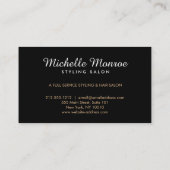 ヘアサロンスタイリスト美しいガールウィズアフロ 名刺 (裏面)