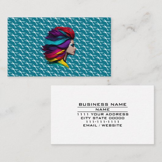 ヘアサロンスタイリスト美しいショップ化粧品業界 名刺 (正面/裏面)