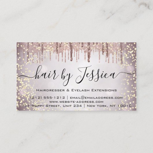 ヘアサロンスタイリスト美容師爪、 ネイルメイクアップアーティスト 名刺 (裏面)
