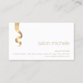 ヘアサロンスタイリスト、シンプル金ゴールドヘアカール 名刺