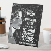 ヘアサロンチップJAR/感謝ステーションQRコード 台座サイン (インサイチュ)