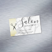 ヘアサロンツールと金ゴールドブラシ マグネット名刺 (インサイチュ)