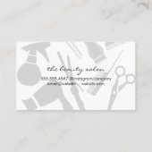 ヘアサロンツールと金ゴールドブラシ 名刺 (裏面)