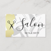 ヘアサロンツールと金ゴールドブラシ 名刺 (正面)
