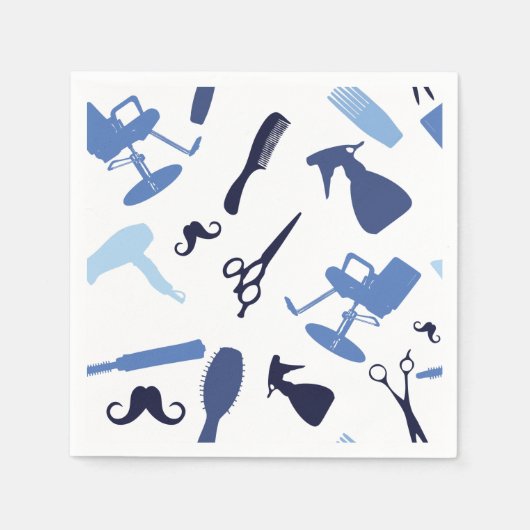 ヘアサロンツールパターン スタンダードカクテルナプキン (正面)