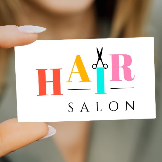 ヘアサロントレンディータイポグラフィモダン美容師 名刺