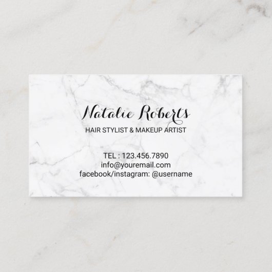 ヘアサロンドライ吹バー大理石モダンロイヤリティ ロイヤリティカード (裏面)