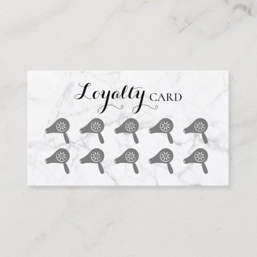 ヘアサロンドライ吹バー大理石モダンロイヤリティ ロイヤリティカード (正面)