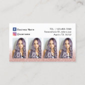 ヘアサロンバラ金ゴールドグリッターフォトコラージュ 名刺 (裏面)