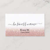 ヘアサロンバラ金ゴールドグリッターフォトコラージュ 名刺 (正面)