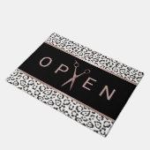 ヘアサロンバラ金ゴールドシザーヒョウ歓迎 ドアマット (アングル)