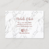 ヘアサロンバラ金ゴールドスクリプトブラック&ホワイトマーブル 名刺 (裏面)