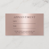 ヘアサロンバラ金ゴールドマーブルモダンアポイントメント 予約カード (裏面)