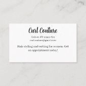 ヘアサロンパーソナライズされた名刺 名刺 (裏面)