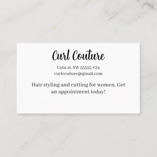 ヘアサロンパーソナライズされた名刺 名刺 (裏面)