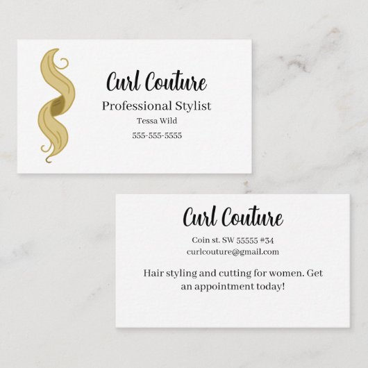 ヘアサロンパーソナライズされた名刺 名刺 (正面/裏面)
