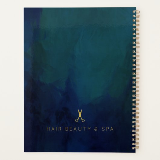 ヘアサロンフェイク金ゴールドフォイルネイビーグラムアポイントメント プランナー手帳 (裏面)