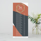 ヘアサロンフライヤー価格リストTerracotta Navy 招待状 (スタンド正面)