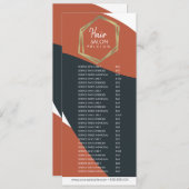 ヘアサロンフライヤー価格リストTerracotta Navy 招待状 (正面/裏面)