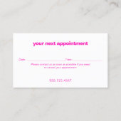 ヘアサロンフローラアポイントメントアラーム 予約カード (裏面)