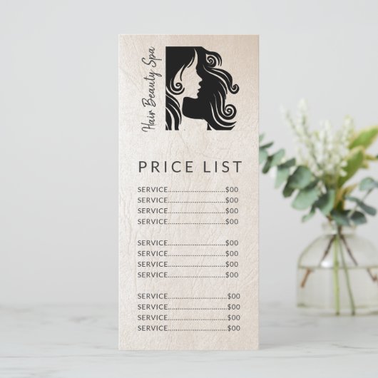 ヘアサロンブラック淡い色の赤面価格表サービス プログラム (スタンド正面)