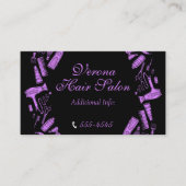 ヘアサロンブラック&ピンク 名刺 (正面)