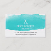 ヘアサロンヘアスタイリストアポイントメント水彩 予約カード (正面)