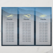 ヘアサロンヘアスタイリストブルー金ゴールドハサミ3折 (裏面)