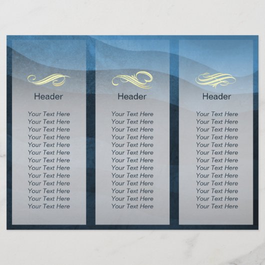 ヘアサロンヘアスタイリストブルー金ゴールドハサミ3折 (裏面)