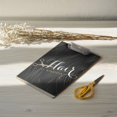 ヘアサロンヘアスタイリストモダンブラック金ゴールドはさみ クリップボード