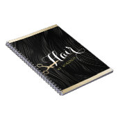 ヘアサロンヘアスタイリストモダンブラック金ゴールドはさみ ノートブック (右側)