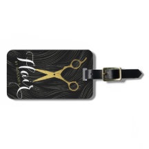 ヘアサロンヘアスタイリストモダンブラック金ゴールドはさみ