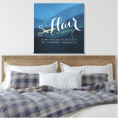 ヘアサロンヘアスタイリストモダンブルー&金ゴールドはさみ キャンバスプリント (インサイチュ (寝室))