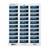 ヘアサロンヘアスタイリストモダンブルー&金ゴールドはさみ ラベル (フルシート)