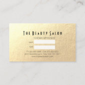 ヘアサロンヘアスタイリストモダンブルー&金ゴールドはさみ 予約カード (裏面)