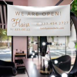 ヘアサロンヘアスタイリスト名銅金ゴールド白い記号 横断幕