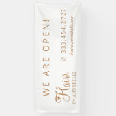 ヘアサロンヘアスタイリスト名銅金ゴールド白い記号 横断幕 (縦)