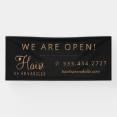 ヘアサロンヘアスタイリスト名銅金ゴールド黒記号 横断幕 (横)