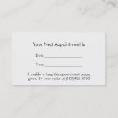 ヘアサロンヘアスタイリスト理容師アポイントメント 予約カード (裏面)