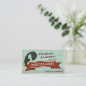 ヘアサロンヘアスタイリスト – ヴィンテージアポイントメントカード 予約カード (スタンド正面)