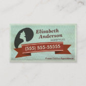 ヘアサロンヘアスタイリスト – ヴィンテージアポイントメントカード 予約カード (正面)