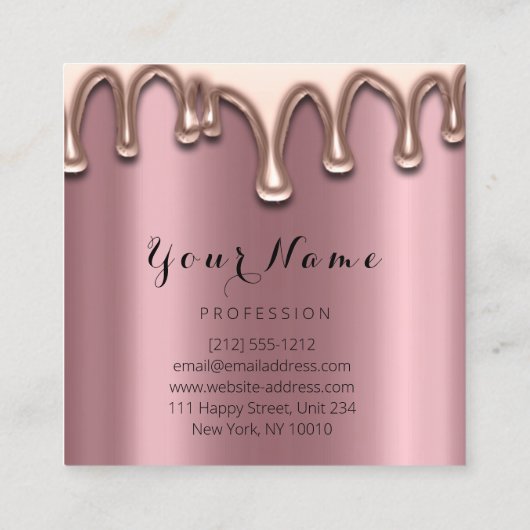 ヘアサロンヘアードレッサーブロウズまつげドリップハサミ スクエア名刺 (裏面)